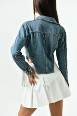 Giacca Denim Gioiello Crystal Fringe Jacket”